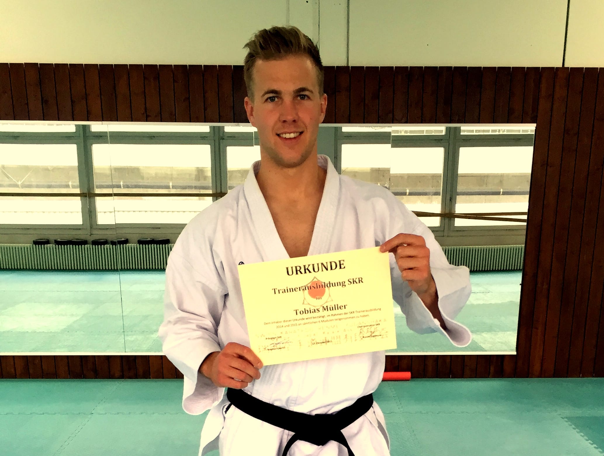 Karatekai Basel - Tobias Müller mit abgeschlossener SKR Trainerausbildung