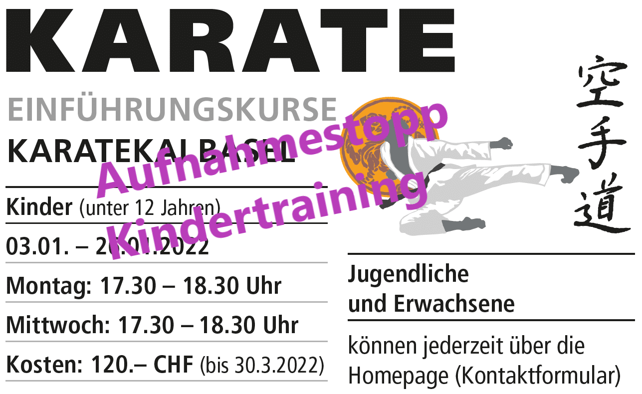 Karatekai Basel - Kinder-Probetrainings Januar beendet