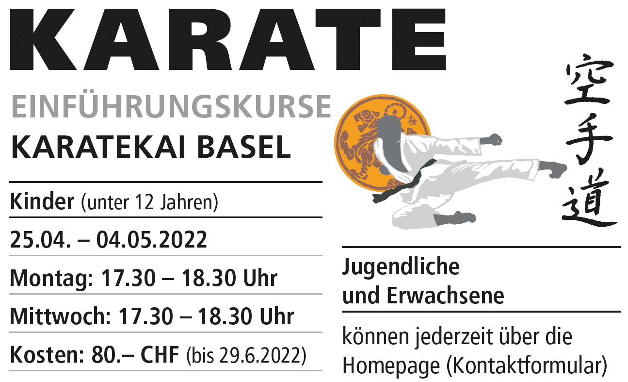 Karatekai Basel - Probetrainings nach Ostern