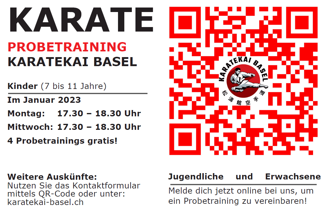 Karatekai Basel - Karate Probetrainings ab 9. Januar 2023